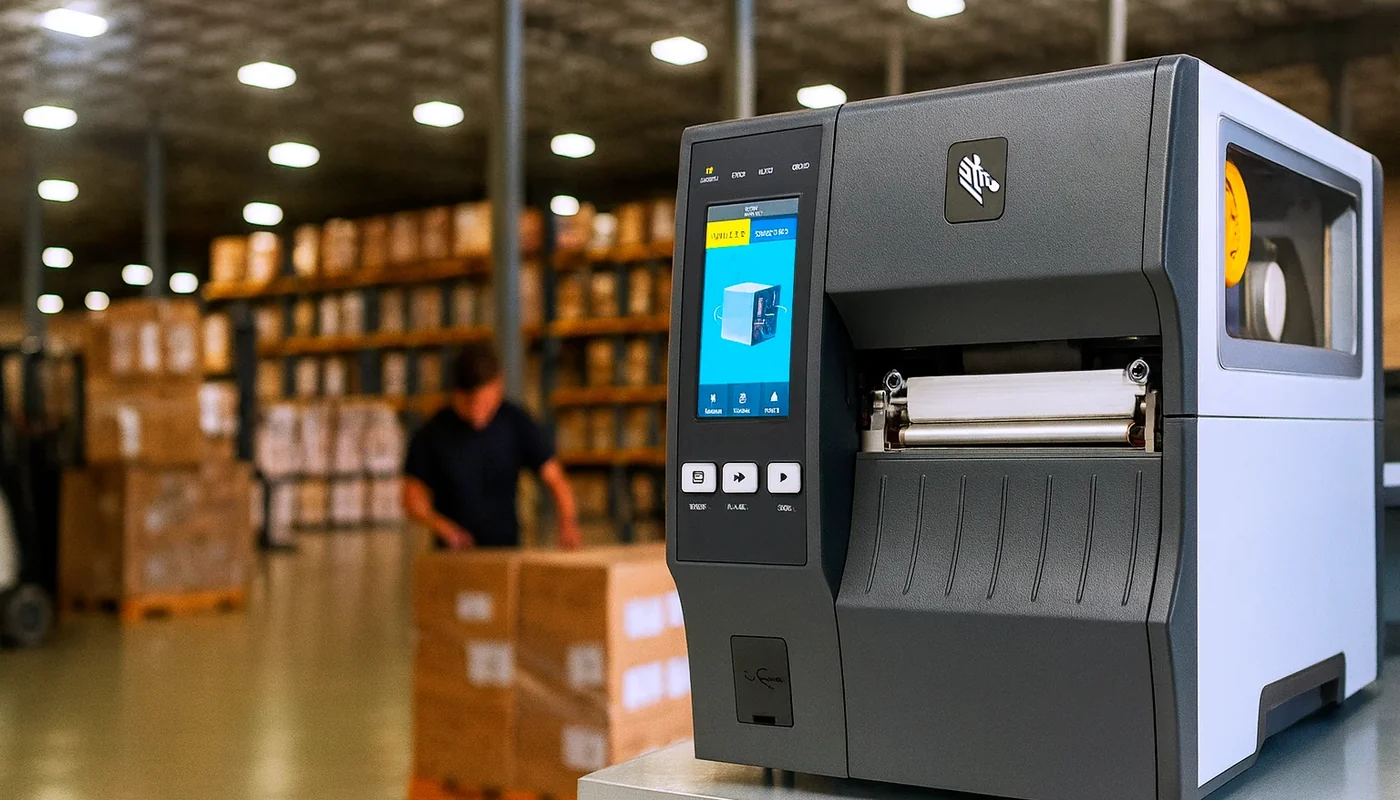 Impresora RFID Zebra industrial en almacén (comparativa ZD621R, ZT231R y ZT600R)