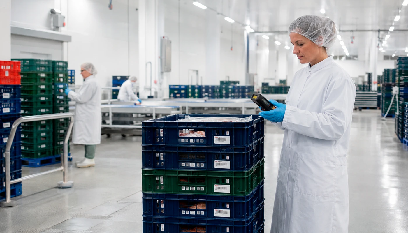 Envases reutilizables con RFID en una industria alimentaria para controlar trazabilidad y retorno